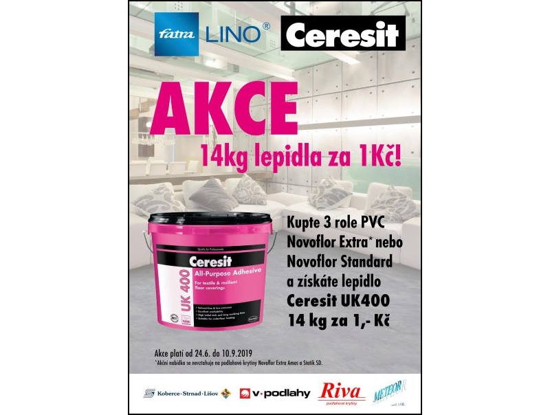 AKCE - lepidlo Ceresit UK400 14 kg za 1,- Kč