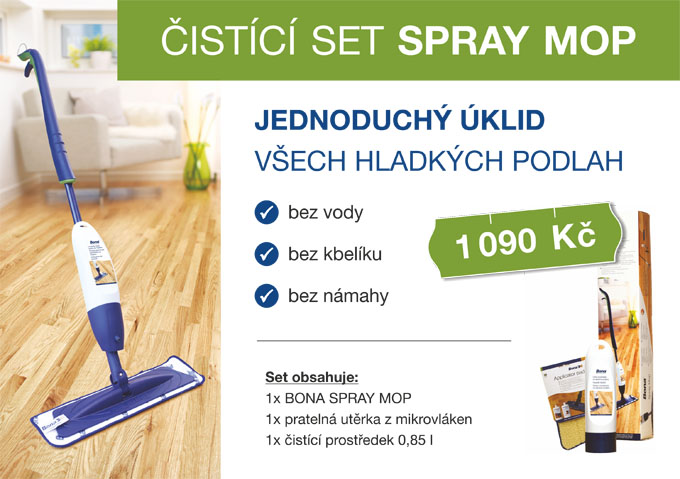 Akční nabídka na čistící set Bona Spray Mop 