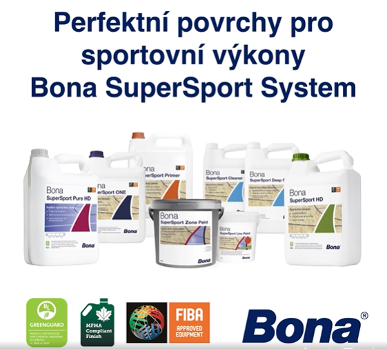 Bona SuperSport System - ošetření, údržba a renovace podlah pro sportovní účely