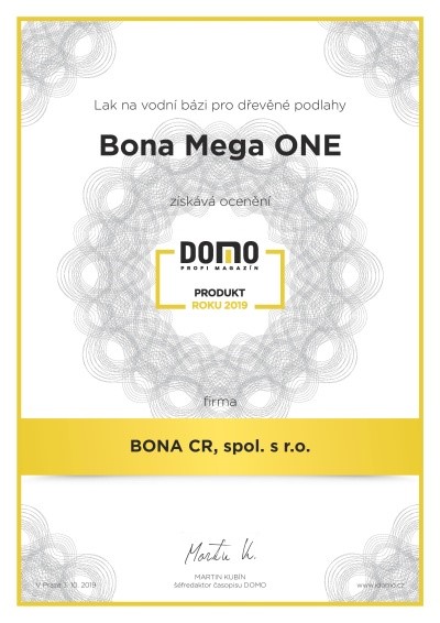 Ocenění roku 2019 - Bona Mega One