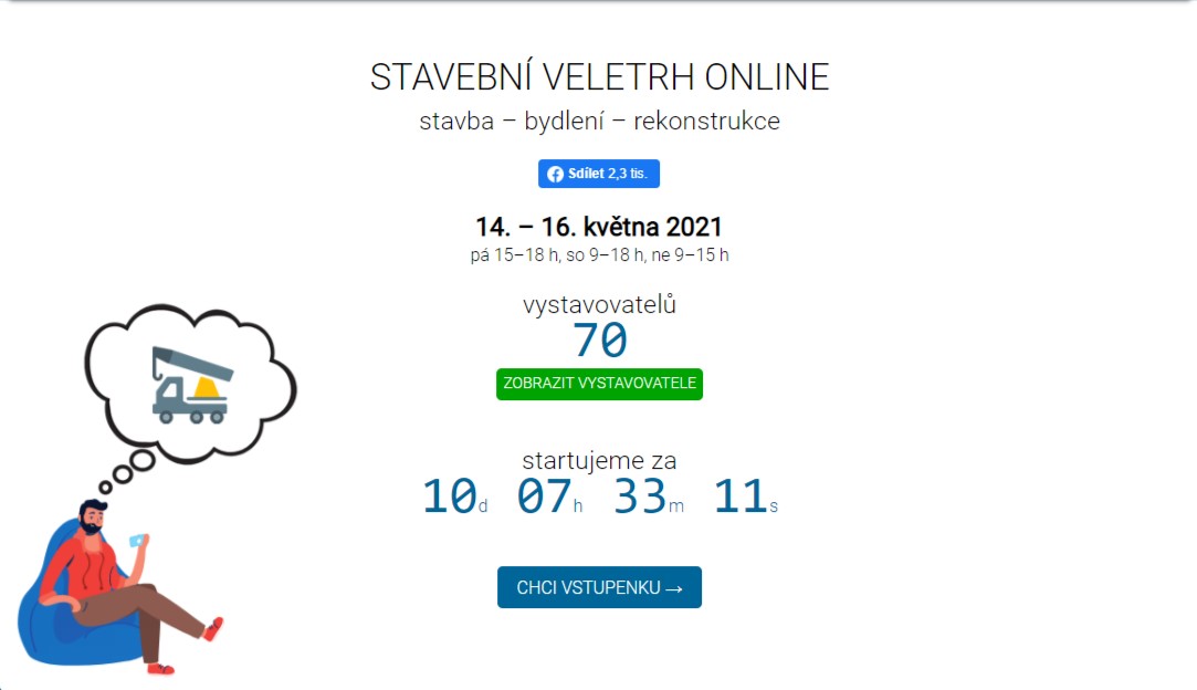 Stavební veletrh ONLINE se blíží (14.-16.5.). 